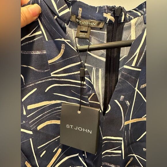 St.John Collection 100% Silk artistic style Dress size S - Picture 11 of 12